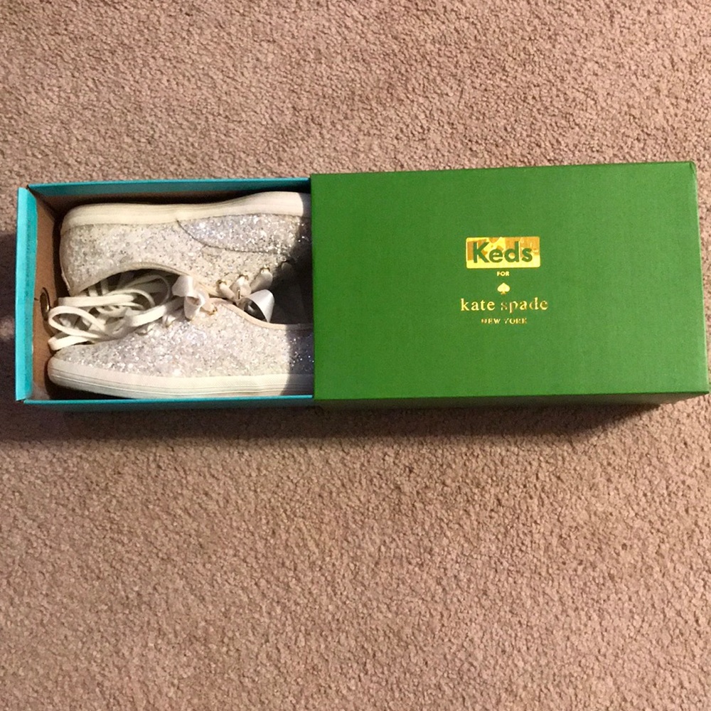 keds x kate spade new york glitter sneakers- 6.5